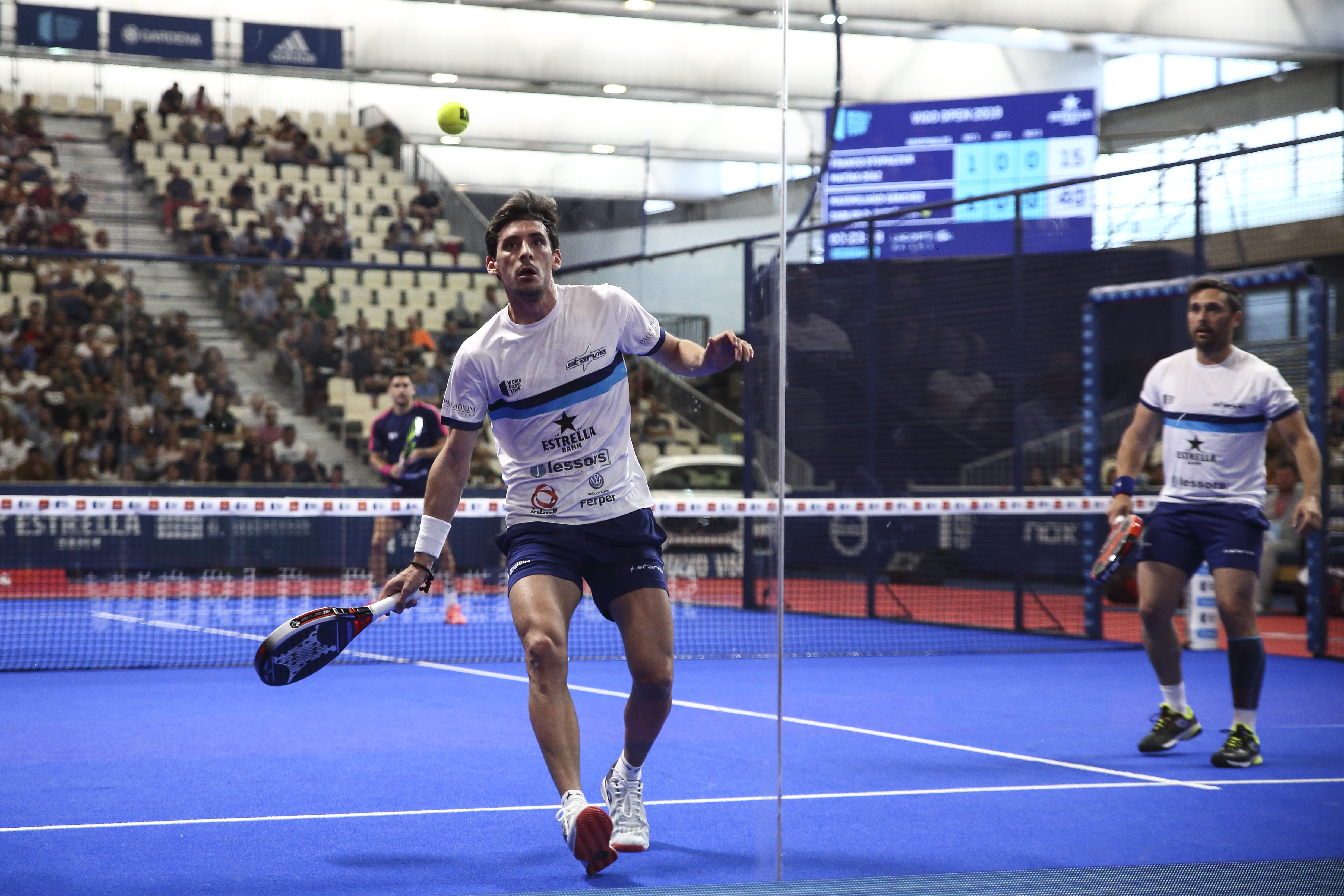 Padel players in action